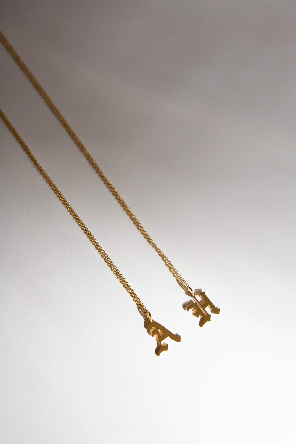 Gold Old English Initial Necklace
