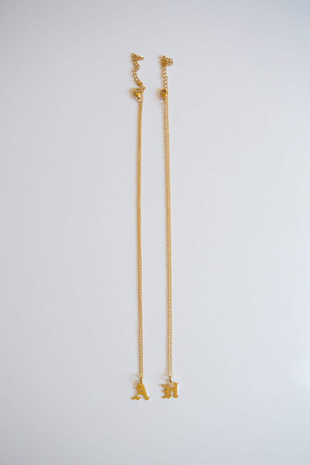 Gold Old English Initial Necklace