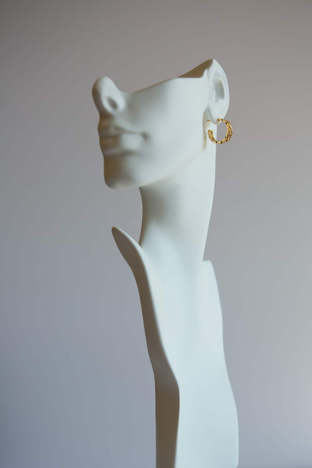 Gold Flat Curb Chain Hoop Earrings