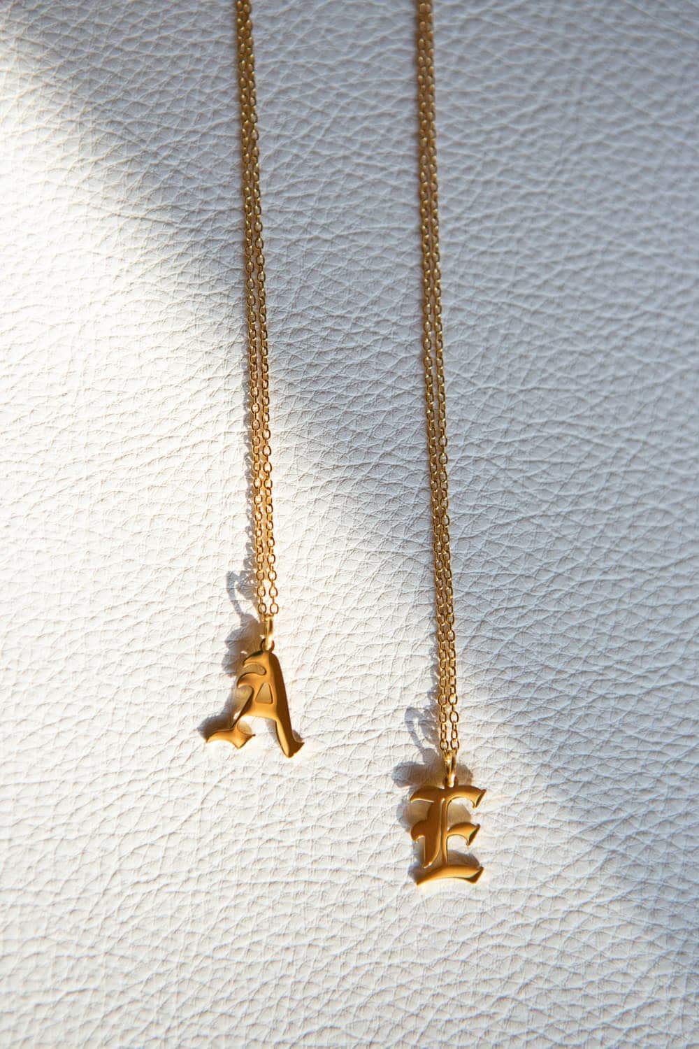 Gold Old English Initial Necklace