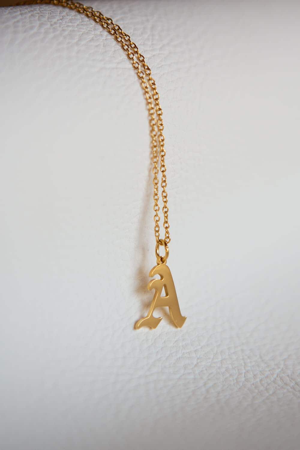 Gold Old English Initial Necklace