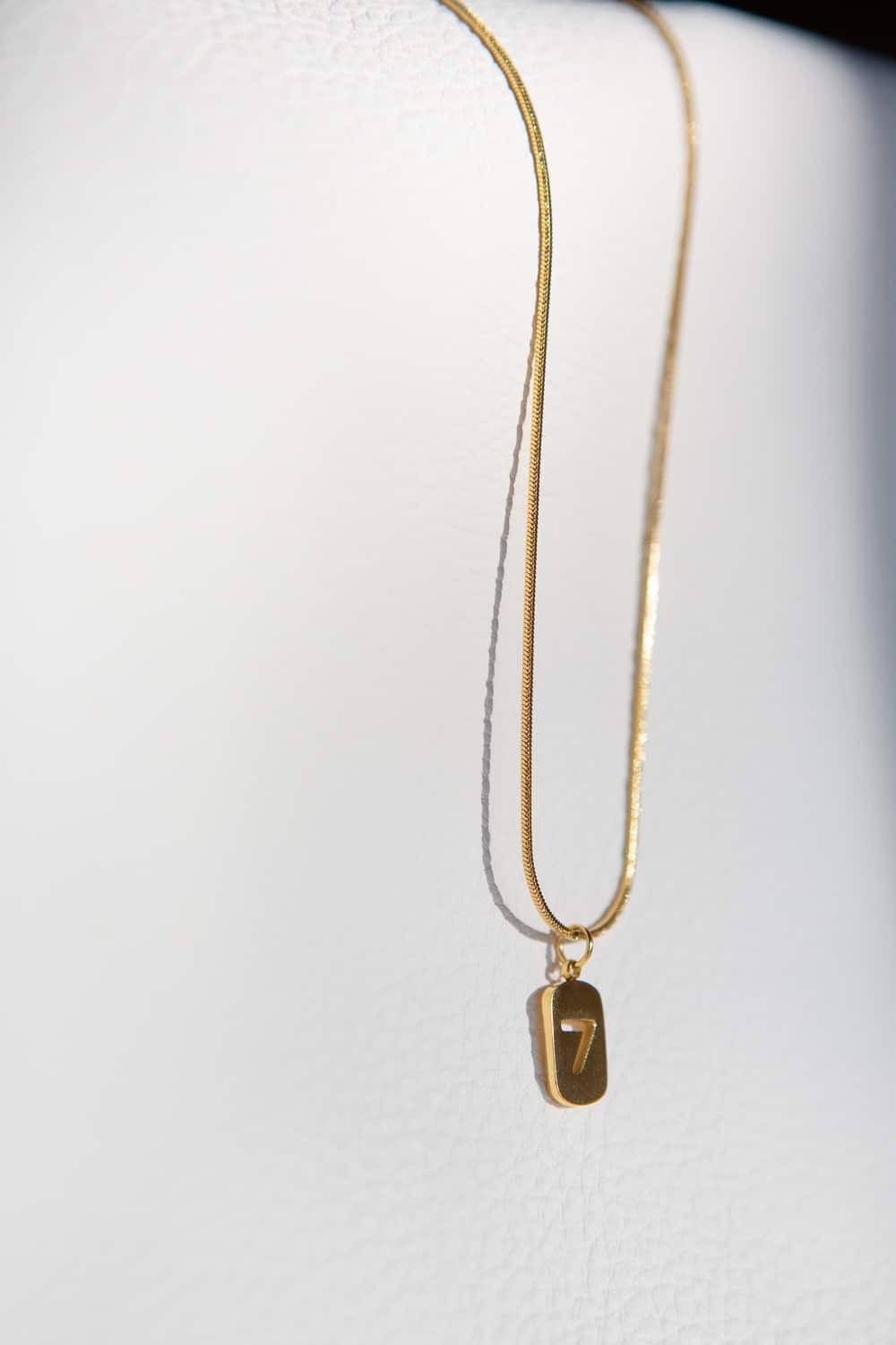 Gold Lucky Number Seven Necklace
