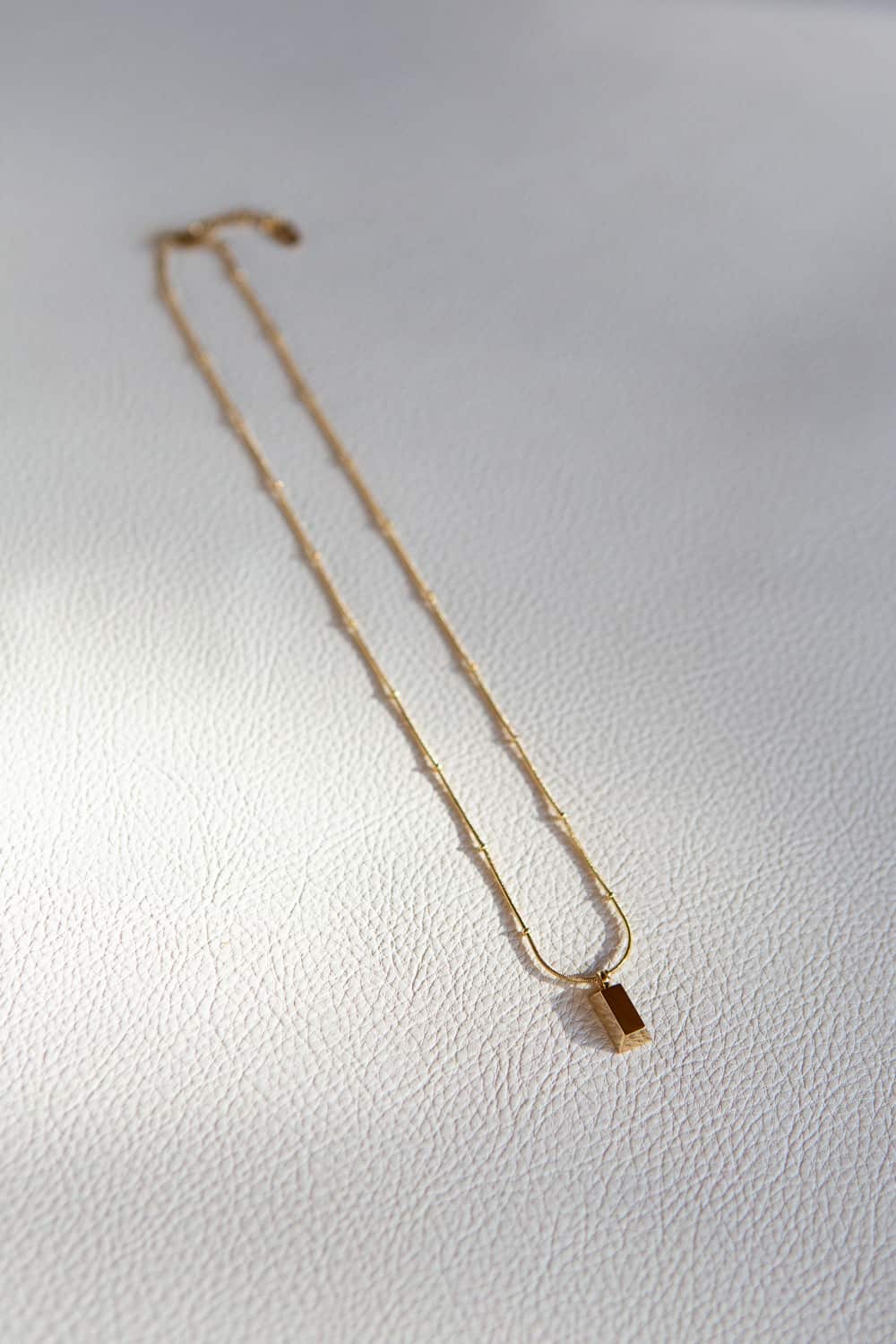 Gold Brick Bar Necklace