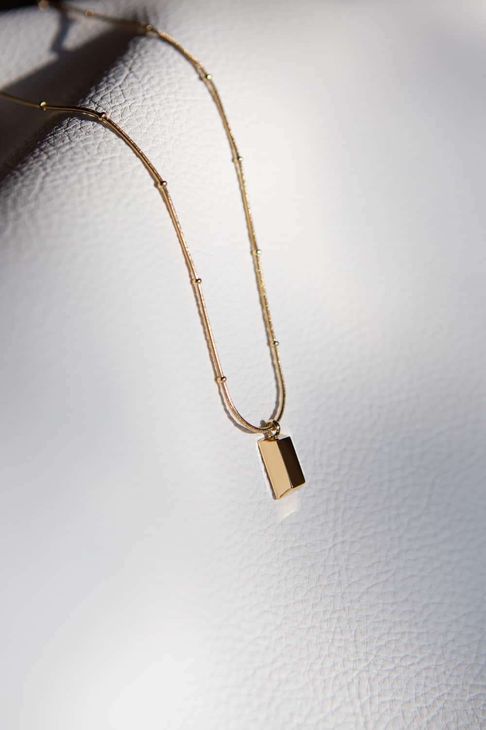 Gold Brick Bar Necklace