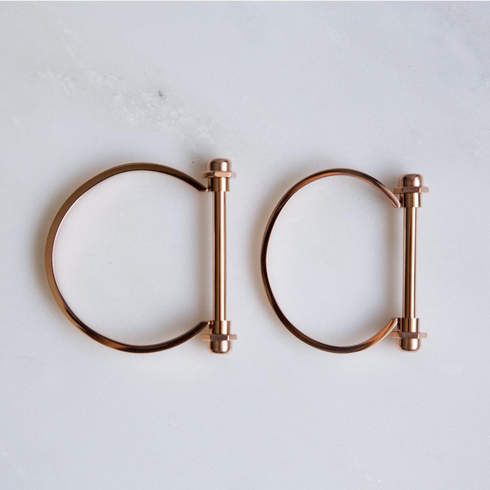 Screw Bar Cuff Bracelet (Rose Gold) - Wynter Bloom