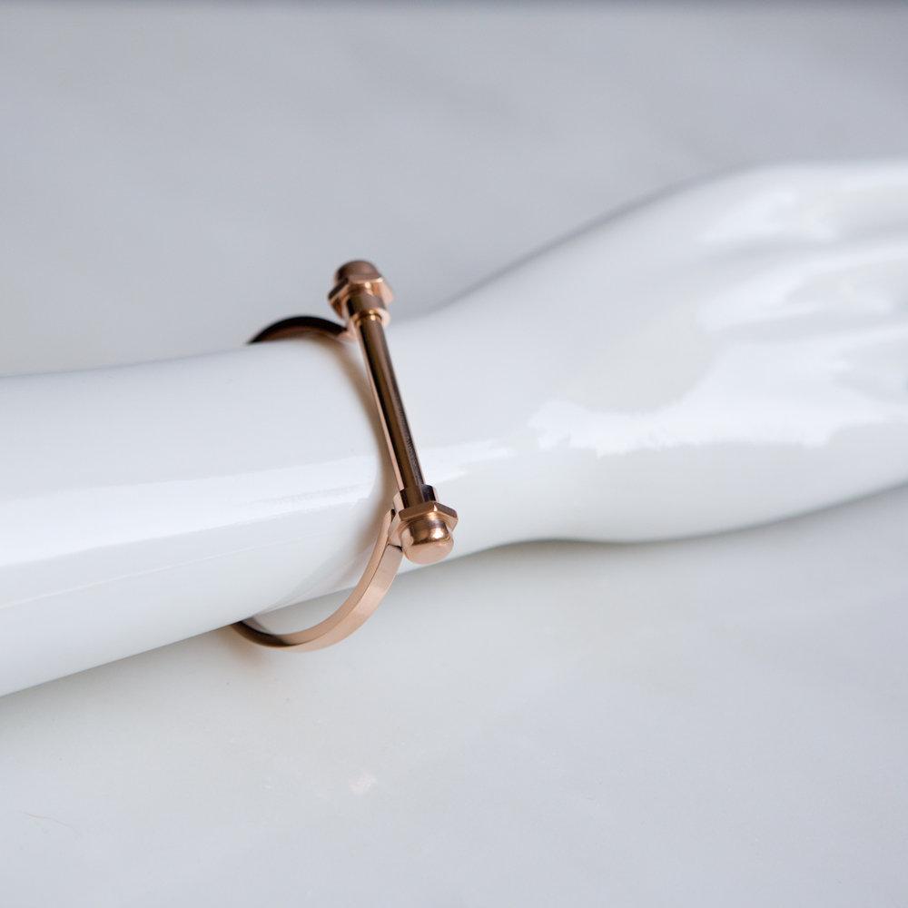 Screw Bar Cuff Bracelet (Rose Gold) - Wynter Bloom
